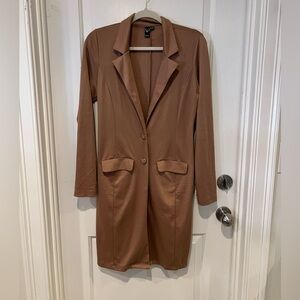 Windsor Tan Cotton Longline Blazer
